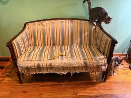 Photo of free Loveseat needs reupholstering (Bushwick) #2