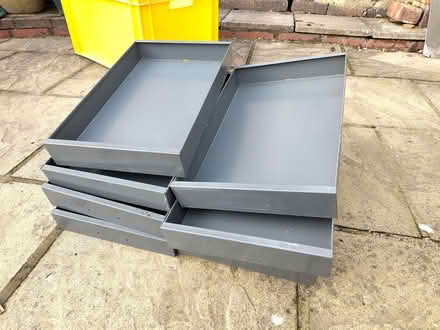 Photo of free 11 Grey steel trays (Scotches DE56) #2