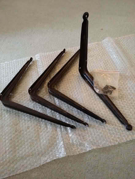 Photo of free Four large metal L shape wall brackets 30 X 26 cm (Dorridge B93) #1