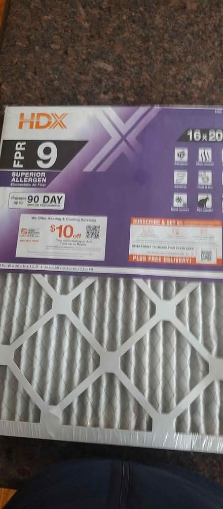 Photo of free Furnace filter 16x20x1 (canton) #1