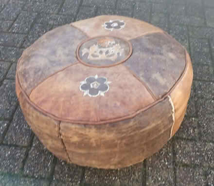 Photo of free Two African leather pouffes. (Orrell WN5) #1