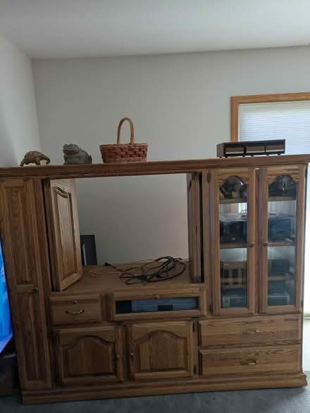 Photo of free Solid Oak Entertainment Center (SE Prior Lake) #1