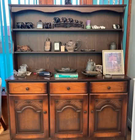 Photo of free Wooden dresser/shelves and cupboard (Rochester ME1) #1