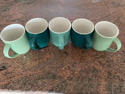 Photo of free Set of five green mugs (Cob Lane B29) #2