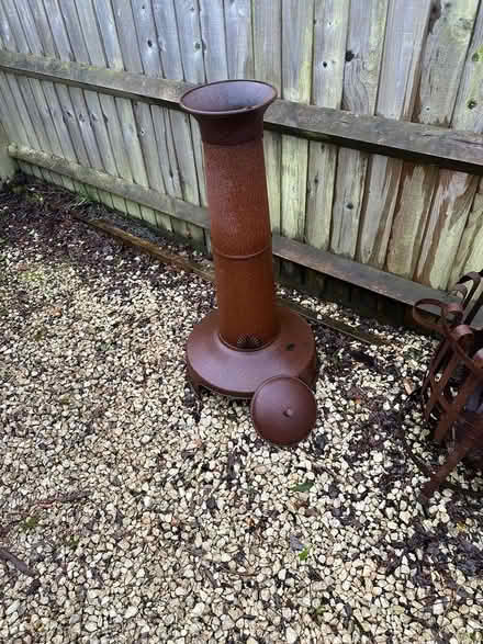 Photo of free Chiminea top , rusted garden (Hook) #3