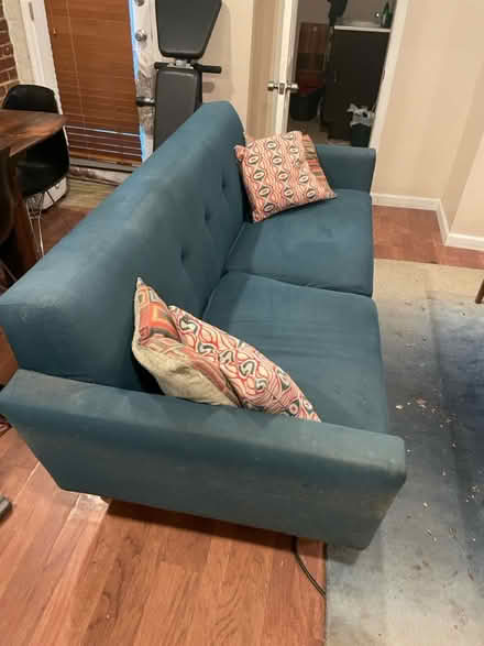 Photo of free Teal mid-century modern sofa (Bloomingdale) #2