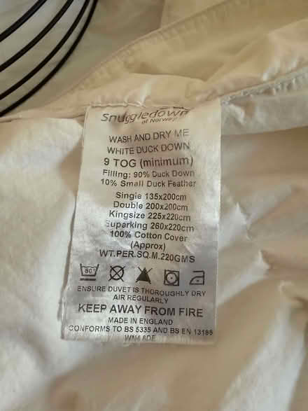 Photo of free All seasons king-size down duvet (Exeter EX2) #3