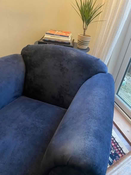 Photo of free Navy blue fabric Arm chair (B30) #4