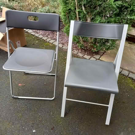 Photo of free 2 Folding plastic and metal chairs (Stourport on Severn) #1