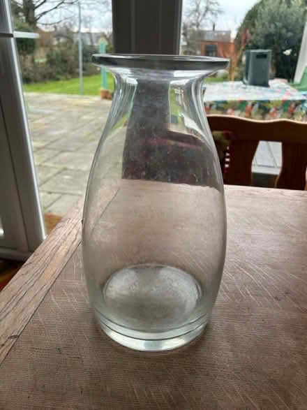 Photo of free Large round base glass vase (Royston, by the station (SG8)) #1