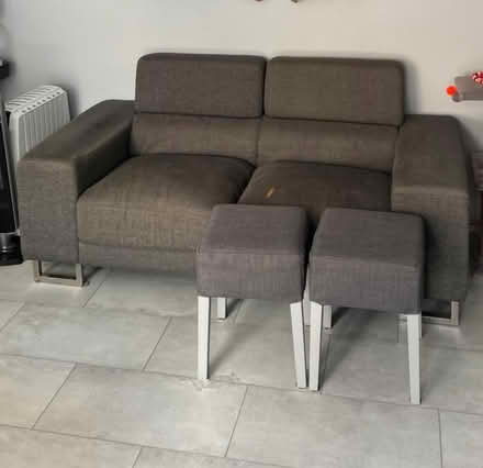 Photo of free Two seater brown sofa to go (Cr04du) #1