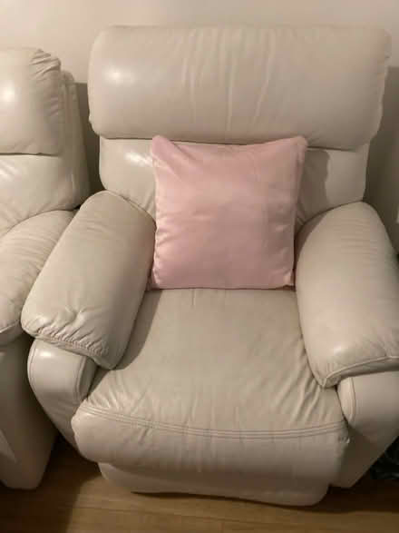 Photo of free 2 Ivory leather recliners (Whiston L35) #1