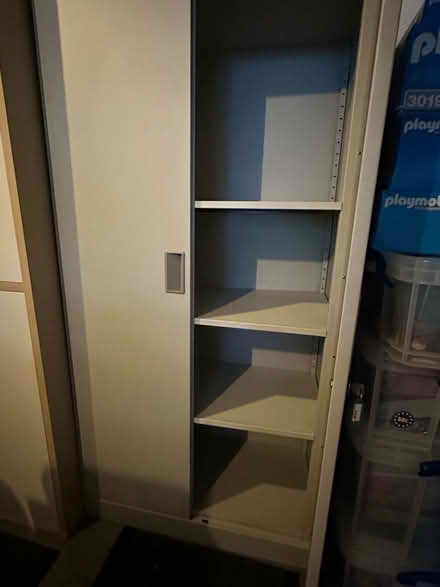 Photo of free Storage cabinets. One wood. One metal (Great Shelford CB22) #2