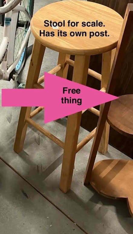 Photo of free Heart shaped wooden stand (NE Raleigh, Wadford Drive) #1