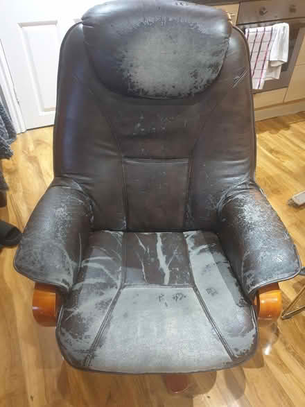 Photo of free Leather Chair and Matching Stool (Moortown LS17) #1