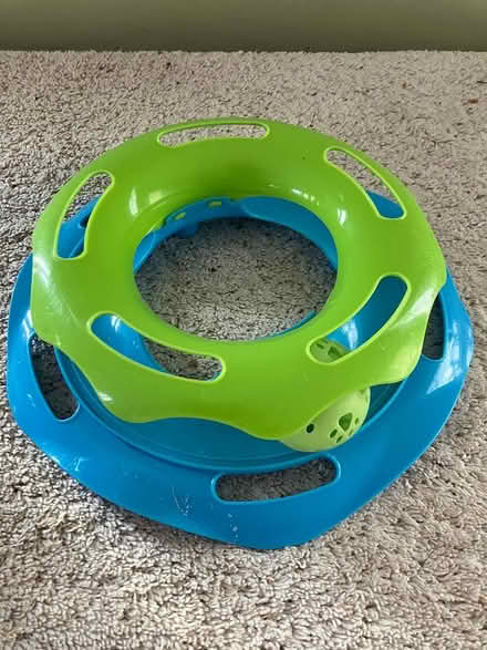 Photo of free Blue/Green Cat Track Ball Toy (Near Gary Ave & Schick Rd) #1