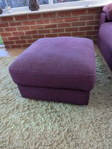 Photo of free Sofas and footstool in plum colour (PO7 6HS) #4