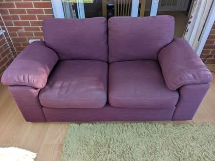 Photo of free Sofas and footstool in plum colour (PO7 6HS) #2