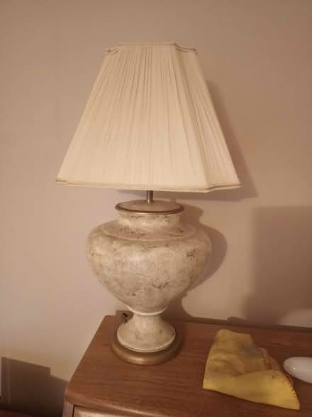 Photo of free Neutral coloured table lamp & shade (MK44) #1