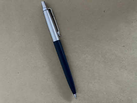 Photo of free Navy blue and silver-coloured ballpoint pen (Bilton HG1) #1