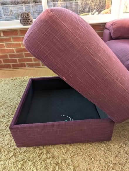 Photo of free Sofas and footstool in plum colour (PO7 6HS) #3