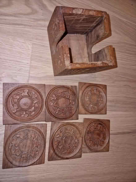 Photo of free Wooden coasters in wooden box (West Avenue, Chelmsford, CM1) #2