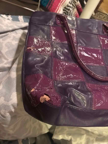 Photo of free Worn purple tote bag (Alexandria (Groveton), VA) #2