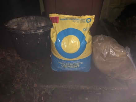 Photo of free Unopened 25kg bag cement, building sand, bucket (Hastings TN35) #1