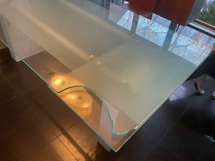 Photo of free Glass dining room table-damaged (Near Galen Hall Golf Course) #3