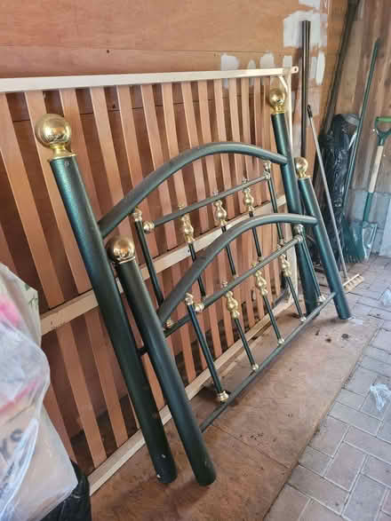 Photo of free Metal bed frame gold and green (Brentwood CM14) #2