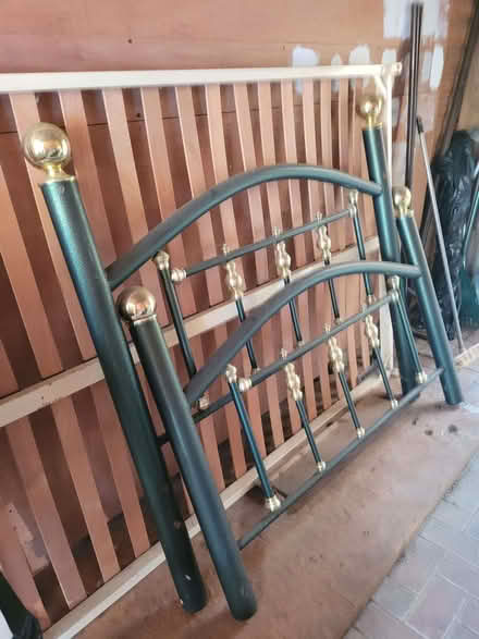 Photo of free Metal bed frame gold and green (Brentwood CM14) #1