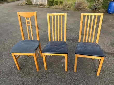 Photo of free 3 Wooden Chairs for upcycling (Dilwyn HR4) #1