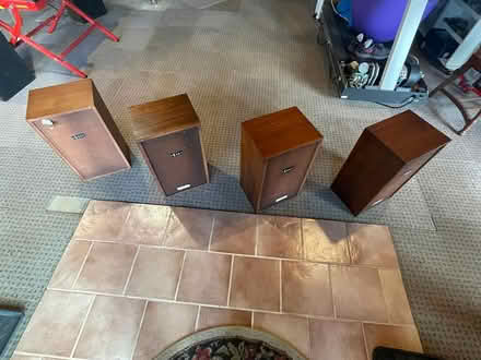 Photo of free 4 Walnut Veneer Speaker Boxes (Highwood Hills, St. Paul) #3