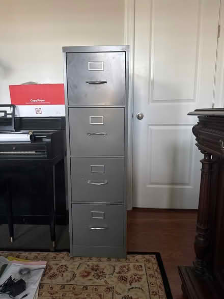 Photo of free 4 Drawer Metal File Cabinet (Apex near US 1 and Ten Ten Rd) #1