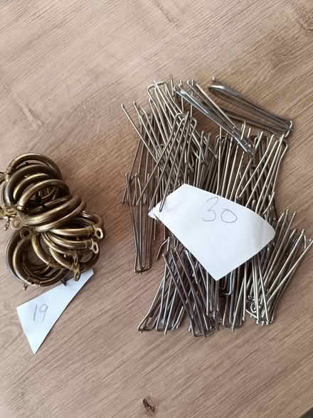 Photo of free Curtain rings, curtain pleat hooks (North Dublin Fairview/Clontarf) #1