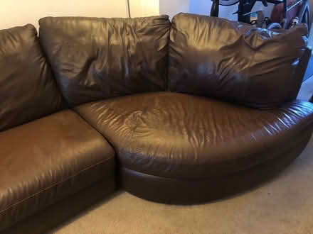 Photo of free Ikea leather corner sofa (Elton BL8) #3