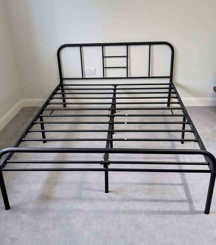 Photo of free Standard double bed black sturdy metallic framework (only) (Long Lane Recreation Ground NG9) #1