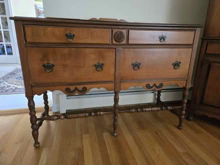 Photo of free Wood credenza with 3 drawers (Glastonbury) #1