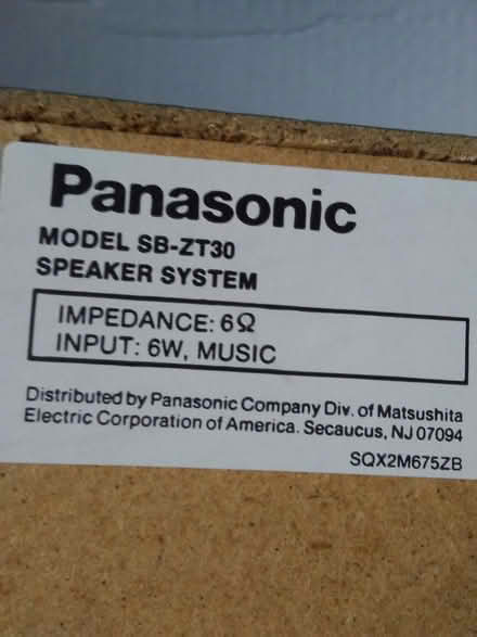 Photo of free 2 Panasonic Speakers SB-ZT30 (Urbana area) #3