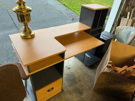 Photo of free Desk with shelves (Kent WA) #1