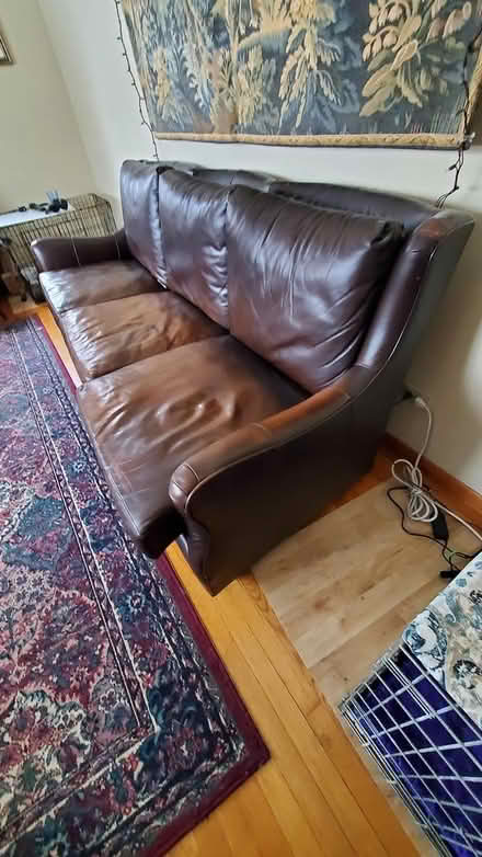 Photo of free Used artificial leather couch (York, NY) #1