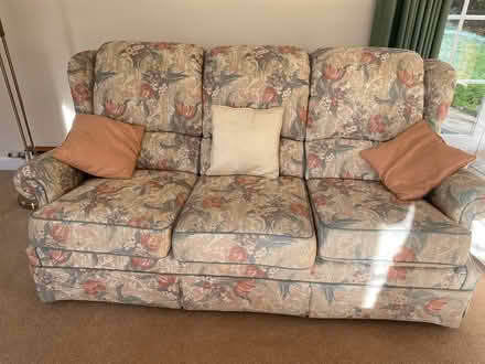 Photo of free G plan 3 piece suite and pouffe (Bracknell) #1