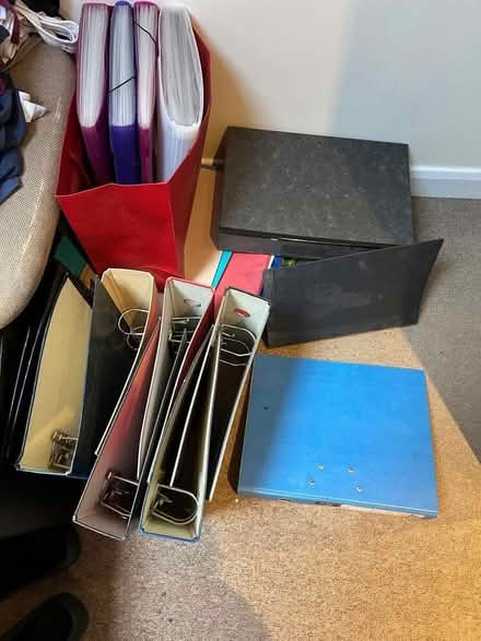 Photo of free Quantity of lever arch files and concertina folders (Crowthorne RG45) #1