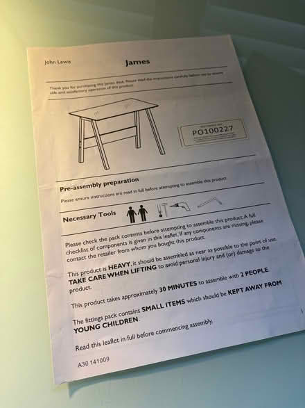 Photo of free Glass top desk (Kingston Gate KT2) #2