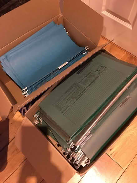 Photo of free Box of ring binders and file dividers (Dean Row SK9) #1