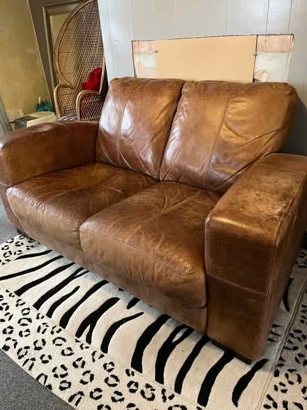 Photo of free Small leather sofa (Buxton Central SK17) #1