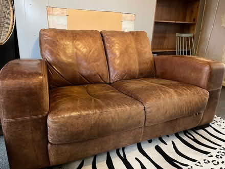 Photo of free Small leather sofa (Buxton Central SK17) #3