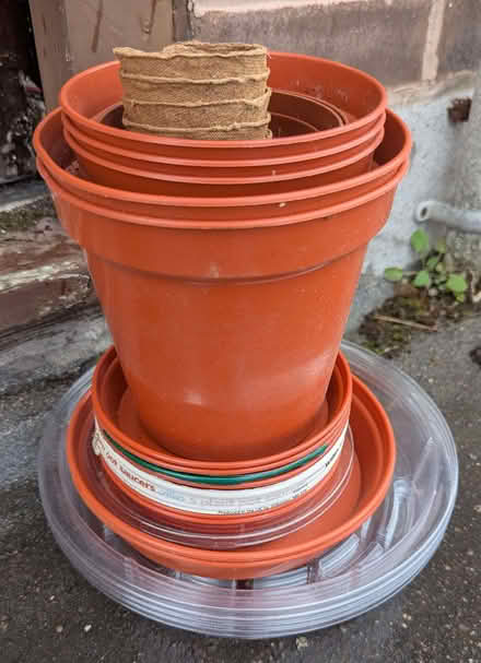 Photo of free Plant pots and saucers / trays mix (Netherthorpe S3) #1