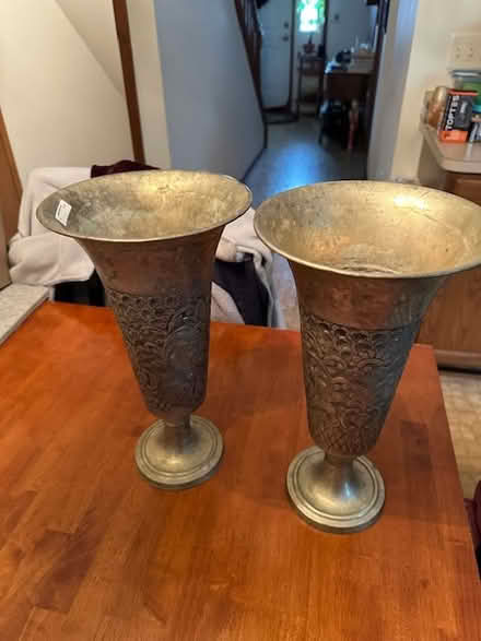 Photo of free Two metal pedistal vases (Brighton, MI) #2