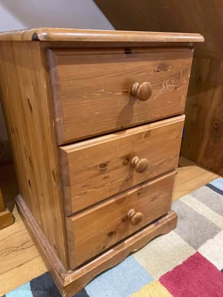 Photo of free Bedside chest of drawers (Meldon Fields EX20) #1